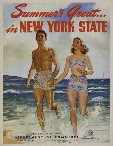 Summer’s Great in New York State, couple at the beach