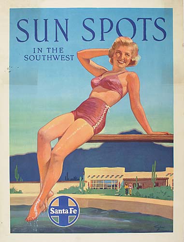 Santa Fe, Sun Spots in the Southwest, woman in pink bikini