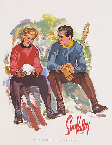 Sun Valley, couple in the snow