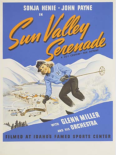 Sun Valley Serenade, blue poster, skier