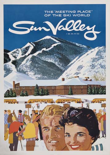 Sun Valley Idaho, crowd outside of resort