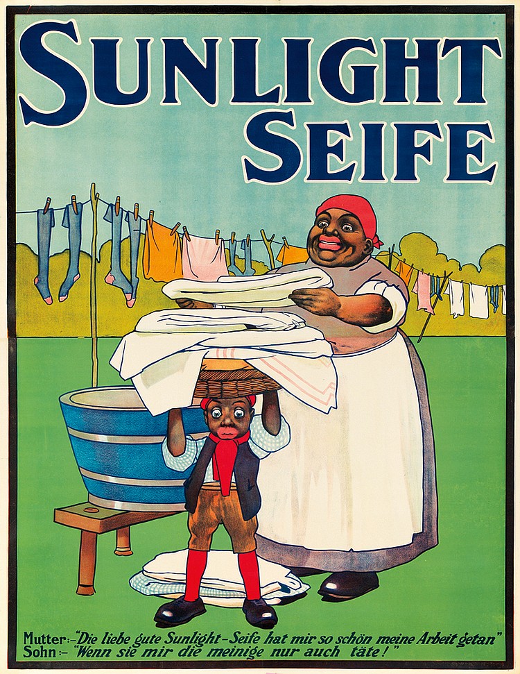 Sunlight Seife, woman doing laundry