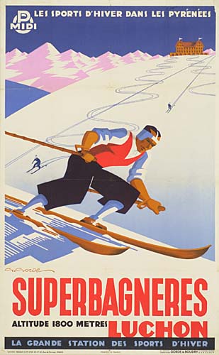 Superbagneres Luchon, skier in red