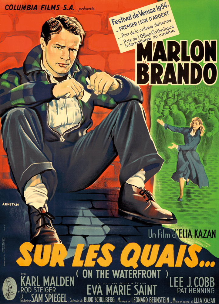 Sur Les Quais Marlon Brando, man in blue