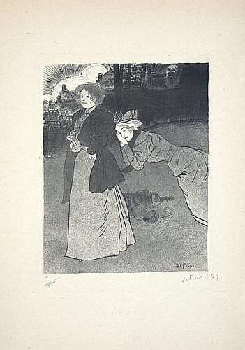 Black and white poster, two women