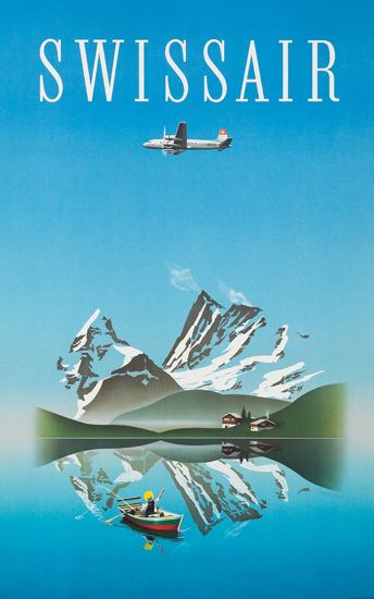 Swissair, mountains
