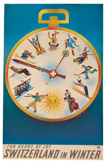 Switzerland in Winter, For Hours of Joy, pocket watch