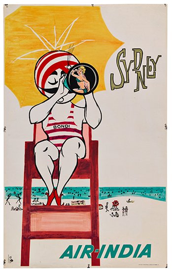 Sydney, Air India, man on a lifeguard stand