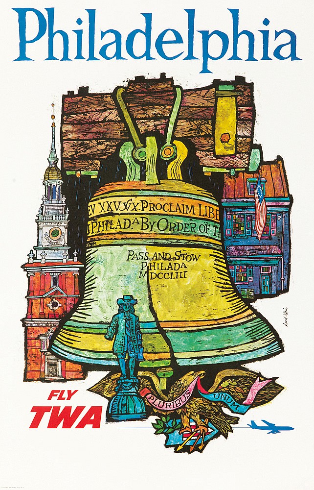 Fly TWA Philadelphia, liberty bell