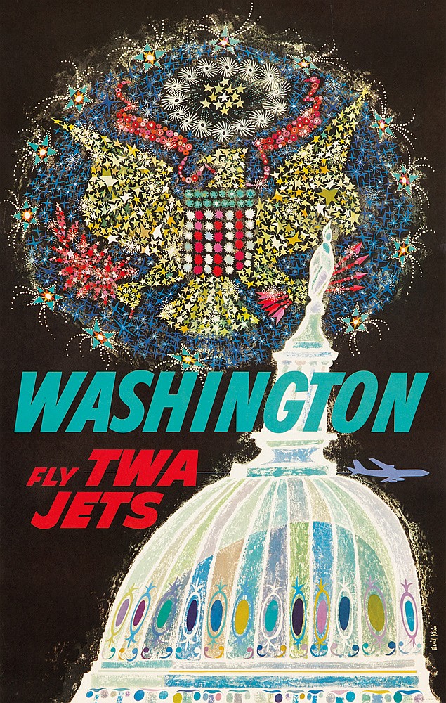 Washington Fly TWA Jets, fireworks over the capitol