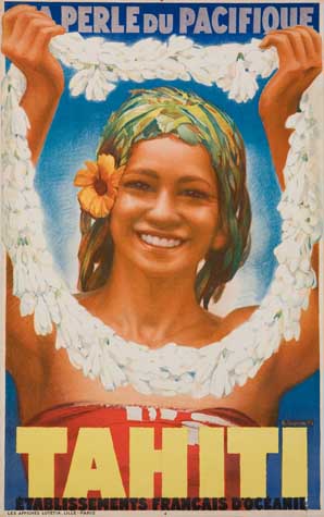 Tahiti, woman and lei