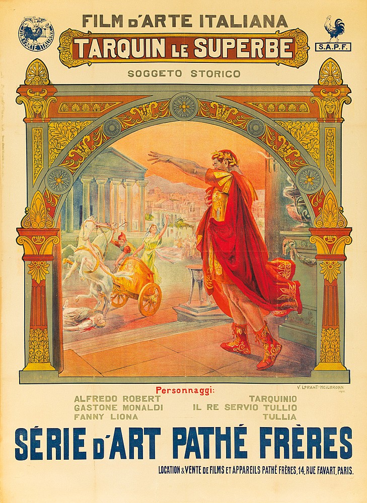 Serie d’Art Pathe Freres, man in red, Tarquin le Superbe