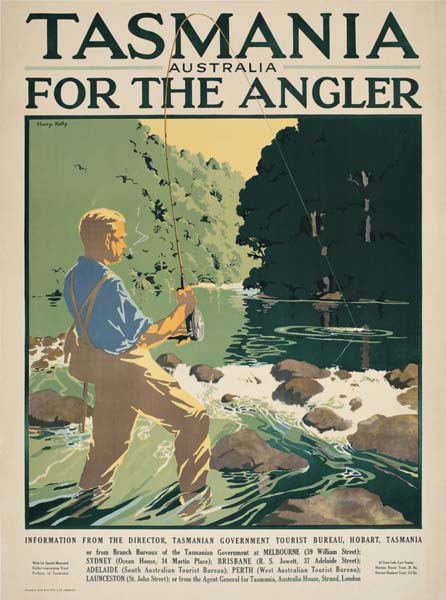 Tasmania Australia For the Angler, man in blue fishing