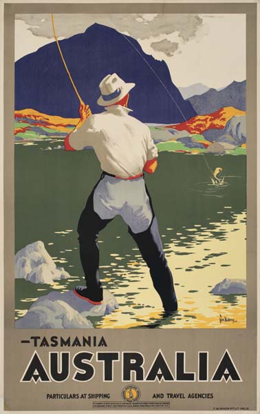 Tasmania Australia, man in white fishing