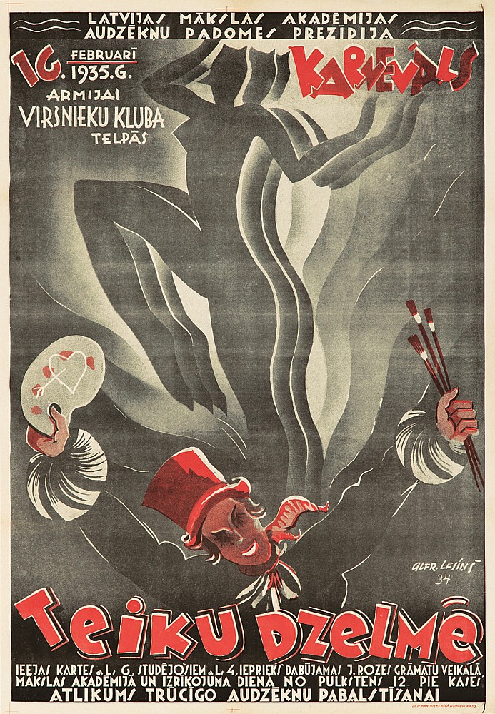 Teiku Dzelme, black and white poster, painter