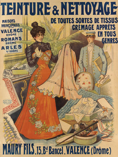 Teinture and Nettoyage, woman in red, messy room