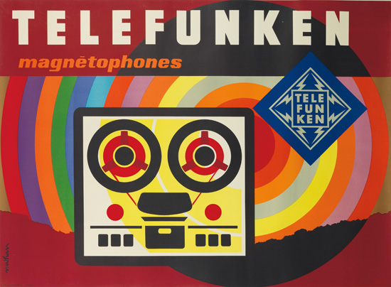 Telefunken, Magnetophones, red poster
