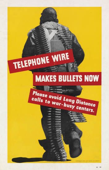 Telephone Wire, yellow poster, soldier