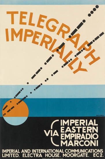 Telegraph Imperially, orange, blue, and black