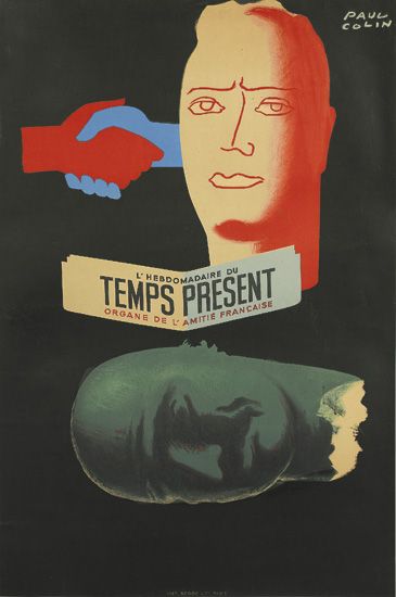 Temps Present, heads, black poster