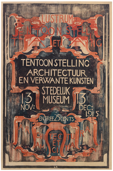 Tentoonstelling Architectuur, black and red poster