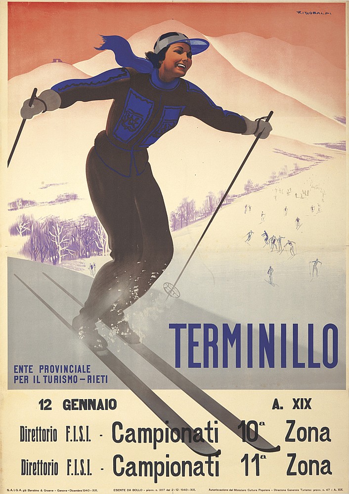 Terminillo, skier in blue