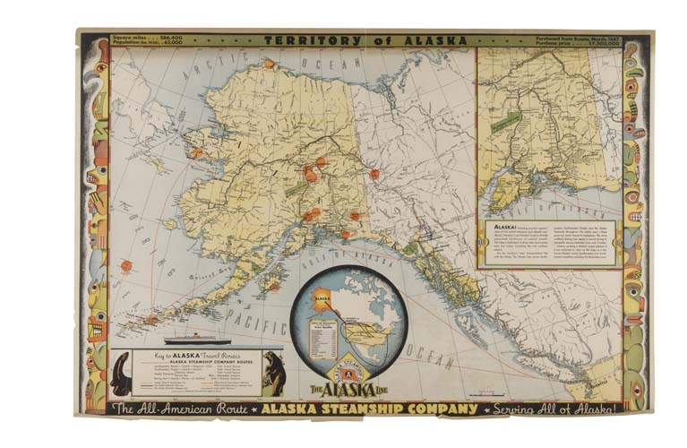 Territory of Alaska, Alaska Steamship Company, map