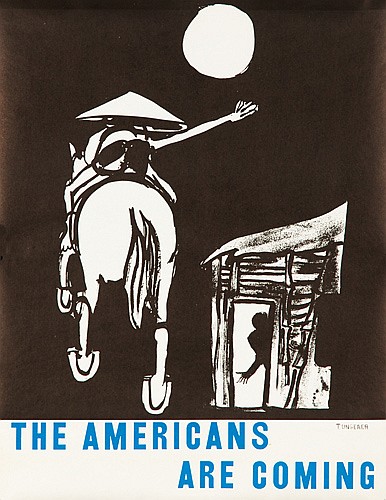 The Americans Are Coming, black poster, horseback