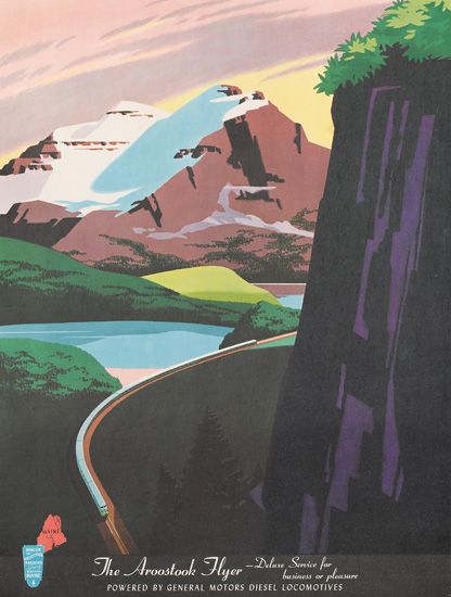 The Aroostook Flyer, train in the mountains