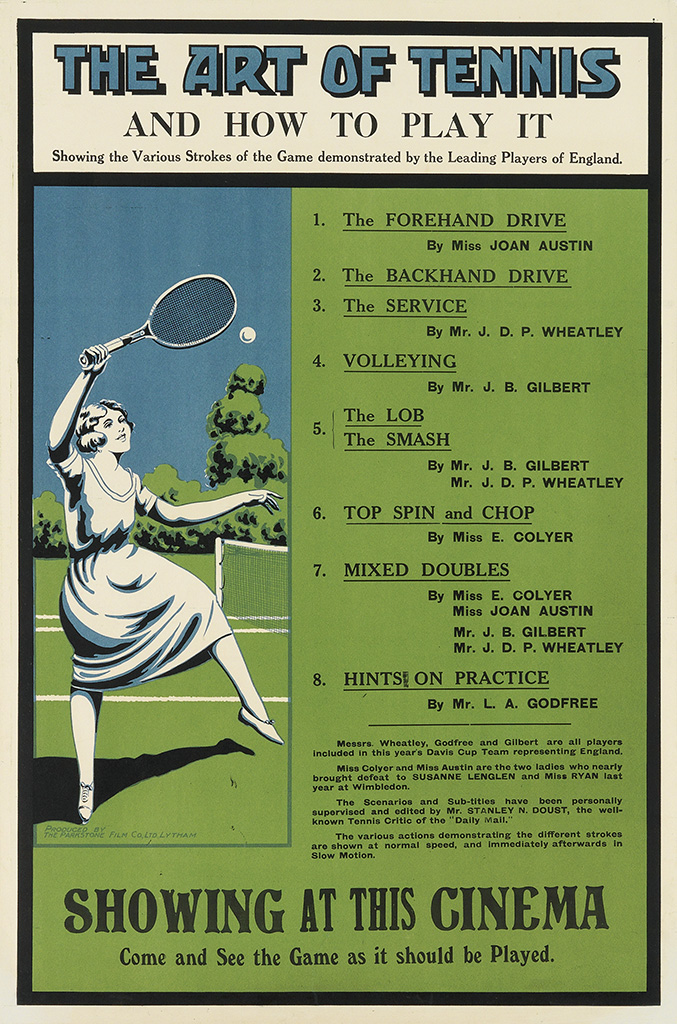 The Art of Tennis and How to Play It, Showing at this Cinema, woman plays tennis