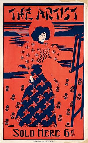 The Artist Sold Here 6d, red poster