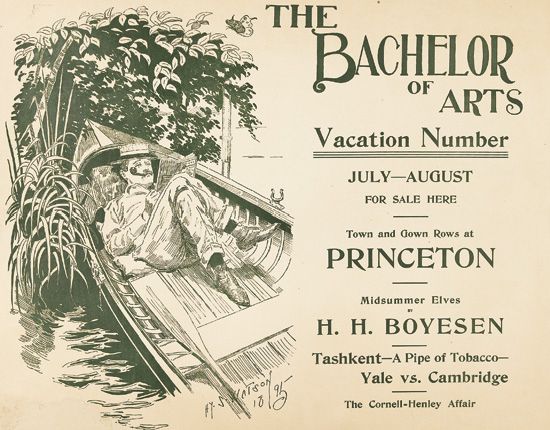 The Bachelor of Arts Vacation Number, man in a canoe