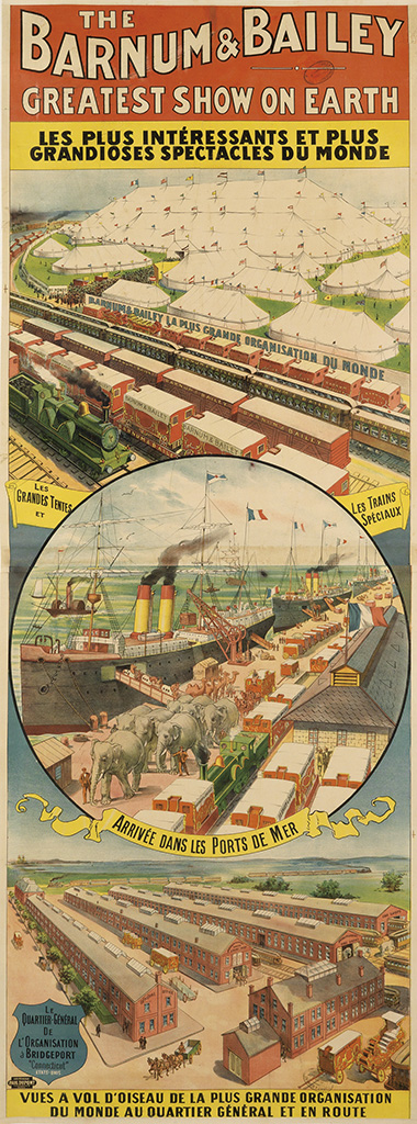 The Barnum and Bailey Greatest Show on Earth, long poster, trains