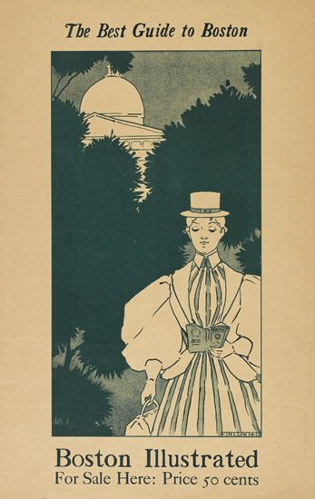 The Best Guide to Boston, Boston Illustrated, woman in white