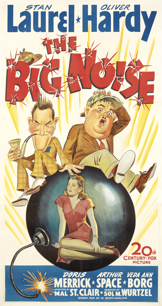 The Big Noise, Stan Laurel Hardy, long poster, bomb