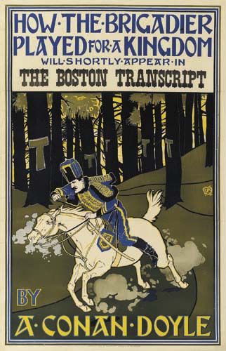 How the Brigadier Played for a Kingdom, A. Conan Doyle, man on a white horse rides through the forest