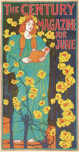 The Century Magazine for June, long poster, woman in blue