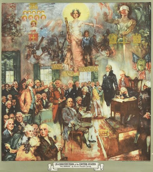 Crowded room, Founding Fathers