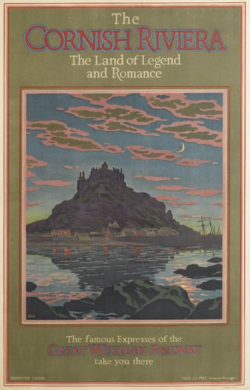 Cornish Riviera, Land of Legend and Romance, mountain