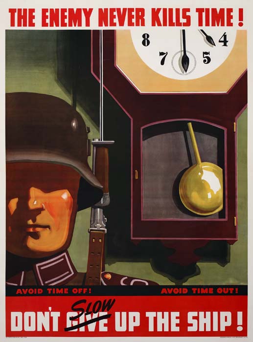 The Enemy Never Kills Time Don’t Slow Up the Ship, clock