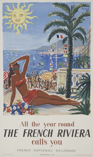 The French Riviera, woman in bikini