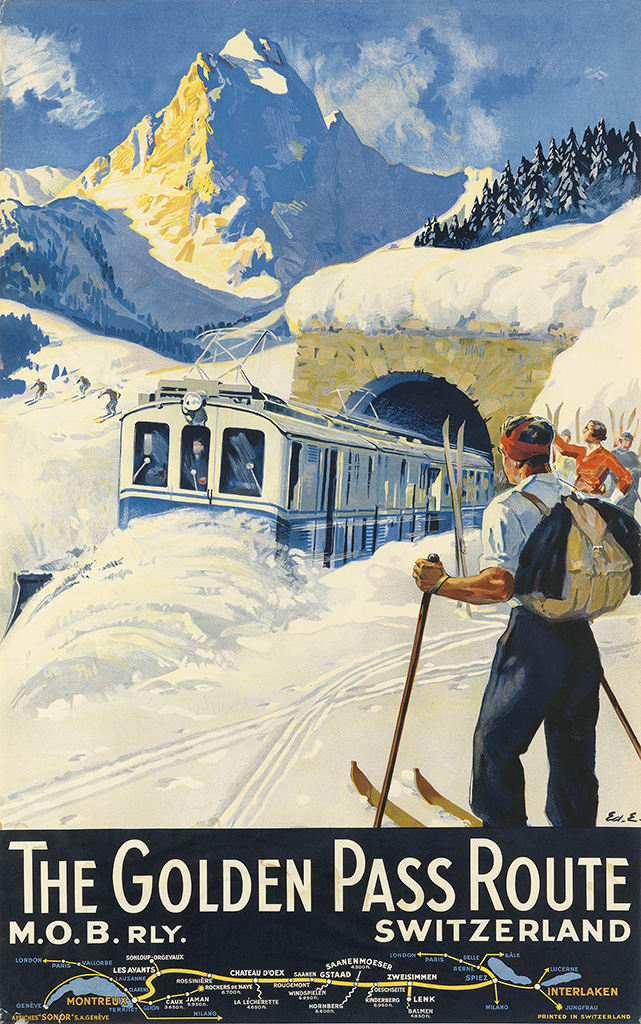 The Golden Pass Route Switzerland, route, skier