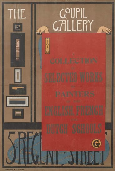 The Goupil Gallery, brown poster