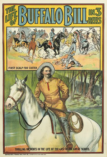 The Life of Buffalo Bill, man rides white horse