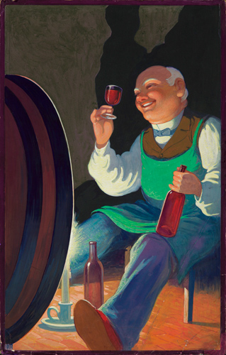 Old man with glass bottles