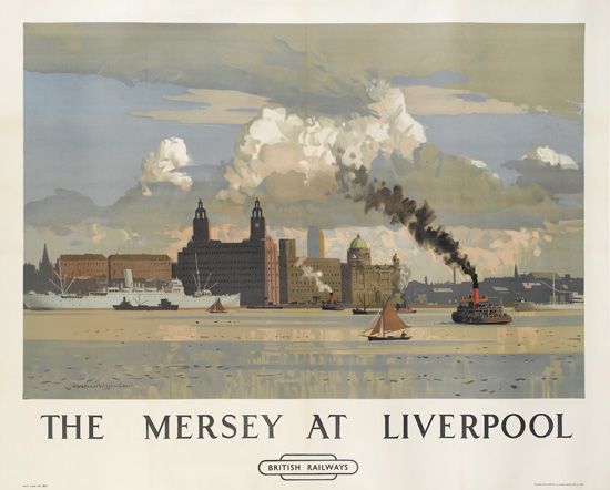 The Mersey at Liverpool, city, British Railways