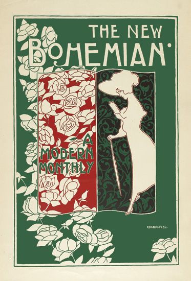 The New Bohemian, green poster, A Modern Monthly
