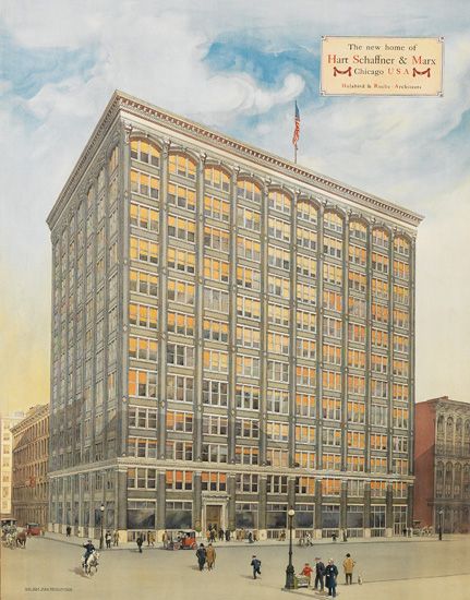 The New Home of Hart Schaffner and Marx, large building