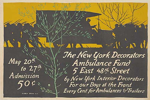 The New York Decorators Ambulance Fund, car, yellow and black poster