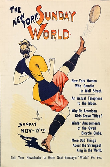 The New York Sunday World, woman plays football